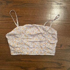 Purple flower crop top